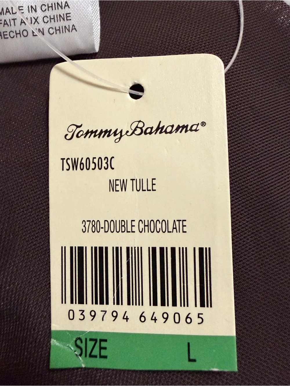 Tommy Bahama New Tule Long-Sleeve Tie-Front Swimsuit Cover In Double Chocolate - Picture 5 of 5